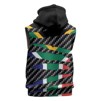 South Africa Beast Sleeveless Zip Hoodie Ripped Flag Graphic - Wonder Print Shop
