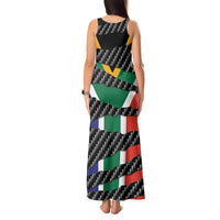 South Africa Beast Tank Maxi Dress Ripped Flag Graphic - Wonder Print Shop