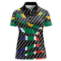 South Africa Beast Women Polo Shirt Ripped Flag Graphic - Wonder Print Shop