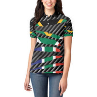 South Africa Beast Women Polo Shirt Ripped Flag Graphic - Wonder Print Shop