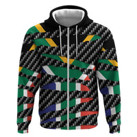 South Africa Beast Zip Hoodie Ripped Flag Graphic - Wonder Print Shop