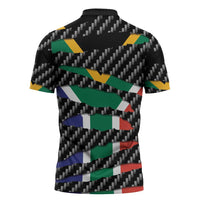 South Africa Beast Zipper Polo Shirt Ripped Flag Graphic - Wonder Print Shop