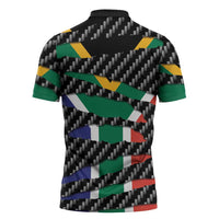 South Africa Beast Zipper Polo Shirt Ripped Flag Graphic - Wonder Print Shop