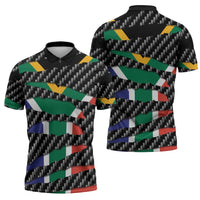 South Africa Beast Zipper Polo Shirt Ripped Flag Graphic - Wonder Print Shop