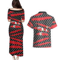 Isle of Man Beast Couples Matching Puletasi and Hawaiian Shirt Ripped Flag Graphic - Wonder Print Shop