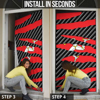 Isle of Man Beast Door Cover Ripped Flag Graphic - Wonder Print Shop