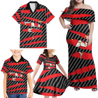 Isle of Man Beast Family Matching Off Shoulder Maxi Dress and Hawaiian Shirt Ripped Flag Graphic - Wonder Print Shop