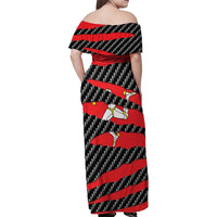Isle of Man Beast Family Matching Off Shoulder Maxi Dress and Hawaiian Shirt Ripped Flag Graphic - Wonder Print Shop
