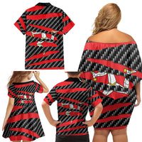Isle of Man Beast Family Matching Off Shoulder Short Dress and Hawaiian Shirt Ripped Flag Graphic - Wonder Print Shop
