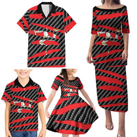 Isle of Man Beast Family Matching Puletasi and Hawaiian Shirt Ripped Flag Graphic - Wonder Print Shop