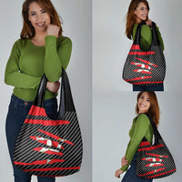 Isle of Man Beast Grocery Bag Ripped Flag Graphic - Wonder Print Shop