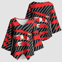 Isle of Man Beast Kimono Sleeve Blouse Ripped Flag Graphic - Wonder Print Shop