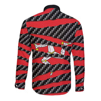 Isle of Man Beast Long Sleeve Button Shirt Ripped Flag Graphic - Wonder Print Shop