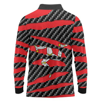 Isle of Man Beast Long Sleeve Polo Shirt Ripped Flag Graphic - Wonder Print Shop
