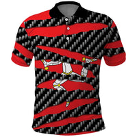 Isle of Man Beast Polo Shirt Ripped Flag Graphic - Wonder Print Shop