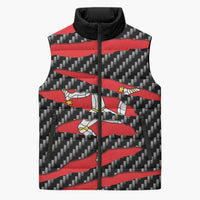 Isle of Man Beast Sleeveless Puffer Jacket Ripped Flag Graphic - Wonder Print Shop
