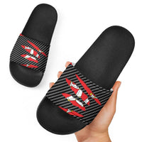 Isle of Man Beast Slide Sandals Ripped Flag Graphic - Wonder Print Shop