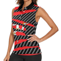 Isle of Man Beast Women Sleeveless Polo Shirt Ripped Flag Graphic - Wonder Print Shop