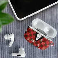 Christmas Patchwork Fake Tuxedo AirPods Case Santa and Reindeer Red Plaid Style - Wonder Print Shop