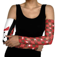 Christmas Patchwork Fake Tuxedo Arm Sleeves Santa and Reindeer Red Plaid Style - Wonder Print Shop