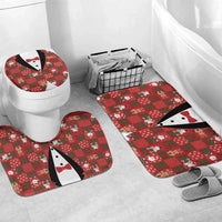 Christmas Patchwork Fake Tuxedo Bathroom Set Santa and Reindeer Red Plaid Style - Wonder Print Shop