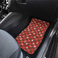 Christmas Patchwork Fake Tuxedo Car Mats Santa and Reindeer Red Plaid Style - Wonder Print Shop