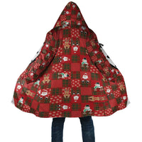Christmas Patchwork Fake Tuxedo Cloak Santa and Reindeer Red Plaid Style - Wonder Print Shop