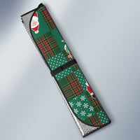 Christmas Patchwork Fake Tuxedo Auto Sun Shade Santa and Reindeer Green Plaid Style - Wonder Print Shop