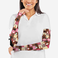 Christmas Patchwork Fake Tuxedo Arm Sleeves Santa and Reindeer Pink Plaid Style - Wonder Print Shop