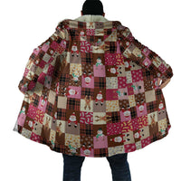 Christmas Patchwork Fake Tuxedo Cloak Santa and Reindeer Pink Plaid Style - Wonder Print Shop