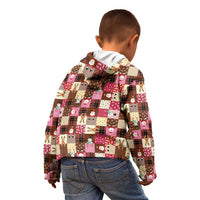 Christmas Patchwork Fake Tuxedo Kid Hoodie Santa and Reindeer Pink Plaid Style - Wonder Print Shop
