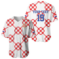 Custom World Football 2026 Croatia Baseball Jersey Hrvatska Checkerboard Style - Wonder Print Shop