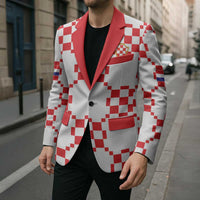 Custom World Football 2026 Croatia Blazer Hrvatska Checkerboard Style - Wonder Print Shop