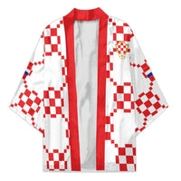 Custom World Football 2026 Croatia Kimono Hrvatska Checkerboard Style - Wonder Print Shop