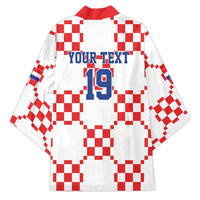 Custom World Football 2026 Croatia Kimono Hrvatska Checkerboard Style - Wonder Print Shop
