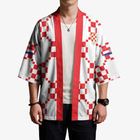 Custom World Football 2026 Croatia Kimono Hrvatska Checkerboard Style - Wonder Print Shop