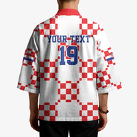 Custom World Football 2026 Croatia Kimono Hrvatska Checkerboard Style - Wonder Print Shop