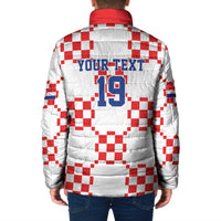 Custom World Football 2026 Croatia Padded Jacket Hrvatska Checkerboard Style - Wonder Print Shop