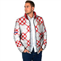 Custom World Football 2026 Croatia Padded Jacket Hrvatska Checkerboard Style - Wonder Print Shop