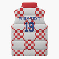 Custom World Football 2026 Croatia Sleeveless Puffer Jacket Hrvatska Checkerboard Style - Wonder Print Shop