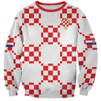 Custom World Football 2026 Croatia Sweatshirt Hrvatska Checkerboard Style - Wonder Print Shop
