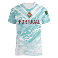 Custom World Football 2026 Portugal Women V-Neck T-Shirt Luso Spirit Football Force