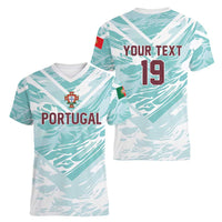Custom World Football 2026 Portugal Women V-Neck T-Shirt Luso Spirit Football Force