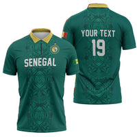 Custom World Football 2026 Senegal Zipper Polo Shirt Pride of the African Lions
