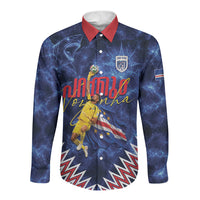 Cabo Verde Goalkeeper Vozinha Long Sleeve Button Shirt The Blue Wall Legend Glory