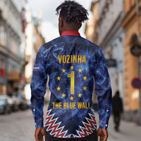 Cabo Verde Goalkeeper Vozinha Long Sleeve Button Shirt The Blue Wall Legend Glory