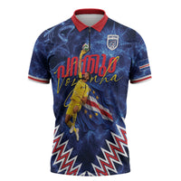 Cabo Verde Goalkeeper Vozinha Zipper Polo Shirt The Blue Wall Legend Glory
