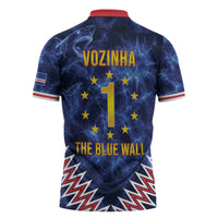 Cabo Verde Goalkeeper Vozinha Zipper Polo Shirt The Blue Wall Legend Glory