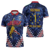 Cabo Verde Goalkeeper Vozinha Zipper Polo Shirt The Blue Wall Legend Glory