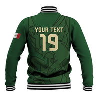 Mis Raices Mexico Football Custom Baseball Jacket Aztec Calendar Line Art